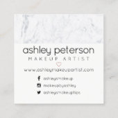 roos gouden witte marmer vierkante visitekaartje (Achterkant)