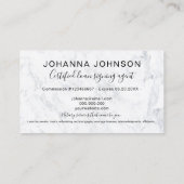 Roos gouden witte marmertypografie visitekaartje (Achterkant)