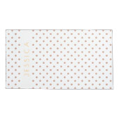 Roos-gouden & Witte Polkadots Patroon Kussensloop (Achterkant)