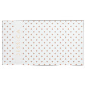 Roos-gouden & Witte Polkadots Patroon Kussensloop (Voorkant)