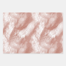 Roos gouden witte slangenhuid inpakpapier vel