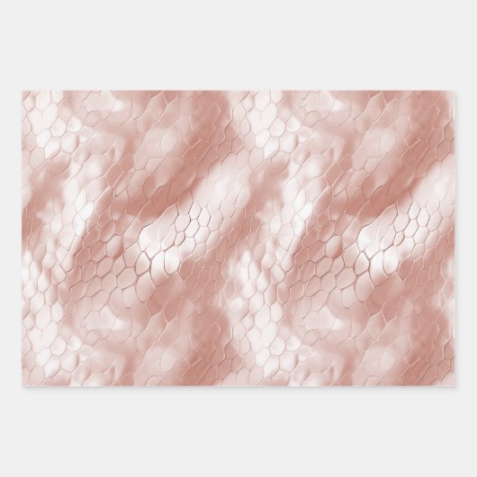 Roos gouden witte slangenhuid inpakpapier vel (Voorkant)