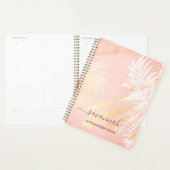 Roos gouden witte tropische palmbladeren planner (Display)