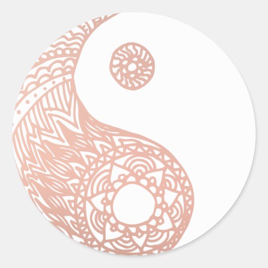 Roos Gouden Yin Yang Sticker (Voorkant)