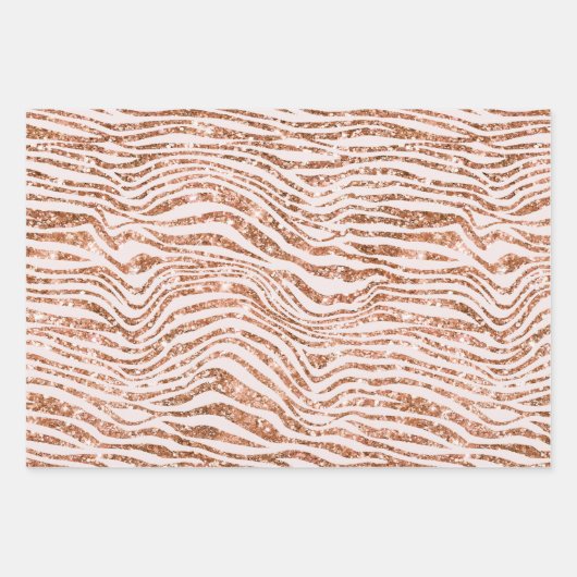 Roos gouden Zebra glitter Inpakpapier Vel (Voorkant 3)