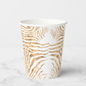 Roos gouden zebra huidpatroon papieren bekers (Achterkant)