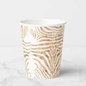 Roos gouden zebra huidpatroon papieren bekers (Links)