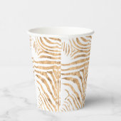 Roos gouden zebra huidpatroon papieren bekers (Rechts)