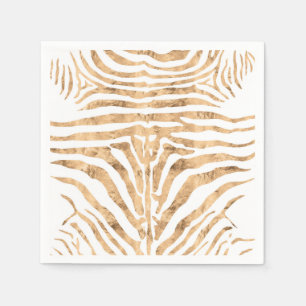 Roos gouden zebra huidpatroon servet