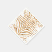 Roos gouden zebra huidpatroon servet (Hoek)