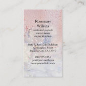 Roos gouden zeeglas marmeren Waterverf verticaal Visitekaartje (Achterkant)