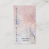 Roos gouden zeeglas marmeren Waterverf verticaal Visitekaartje (Voorkant)