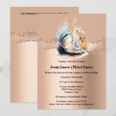 Roos gouden zeepaardshimmer iriserende schelp kora kaart (Voorkant / Achterkant)