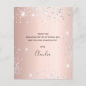 Roos gouden zilver glitter bedankt (Achterkant)