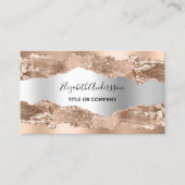 Roos gouden zilveren agaat marmer QR code Visitekaartje (Voorkant)