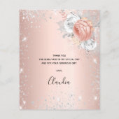 Roos gouden zilveren floralen bedankt (Achterkant)