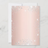 Roos gouden zilveren jurk Quinceanera Kaart (Achterkant)