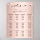 Roos gouden zilverglitter bruiloft poster (Voorkant)