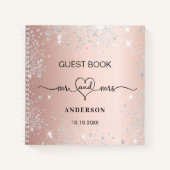 Roos gouden zilverglitter notitieboek (Voorkant)