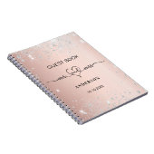 Roos gouden zilverglitter notitieboek (Rechterzijde)