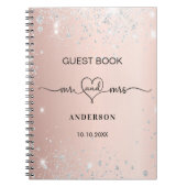 Roos gouden zilverglitter notitieboek (Voorkant)