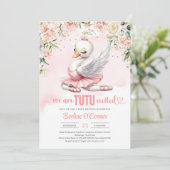 Roos gouden zwaan tutu ballerina jurk floraal kaart (Staand voorkant)