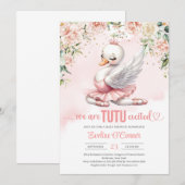 Roos gouden zwaan tutu ballerina jurk floraal kaart (Voorkant / Achterkant)
