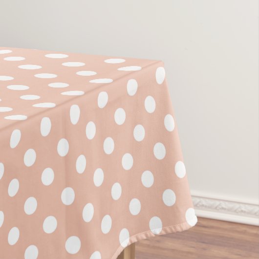 Roos gouden/zwart-roze polka dots tablecloth tafelkleed (Voorbeeld)