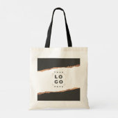 Roos gouden zwarte elegante moderne elegante merkn tote bag (Achterkant)