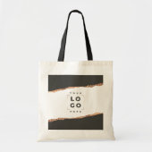 Roos gouden zwarte elegante moderne elegante merkn tote bag (Voorkant)