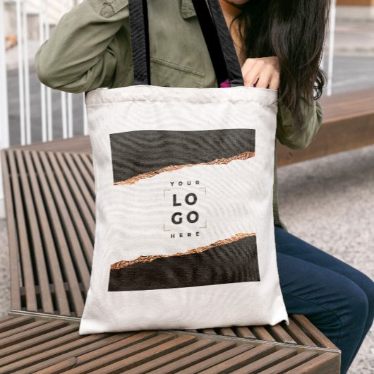 Roos gouden zwarte elegante moderne elegante merkn tote bag