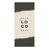 Roos gouden zwarte elegante moderne girale prijsli reclamekaart (Voorkant)