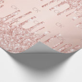 Roos gouden zwarte glitter druppelt glamoureus mon cadeaupapier (Hoek)