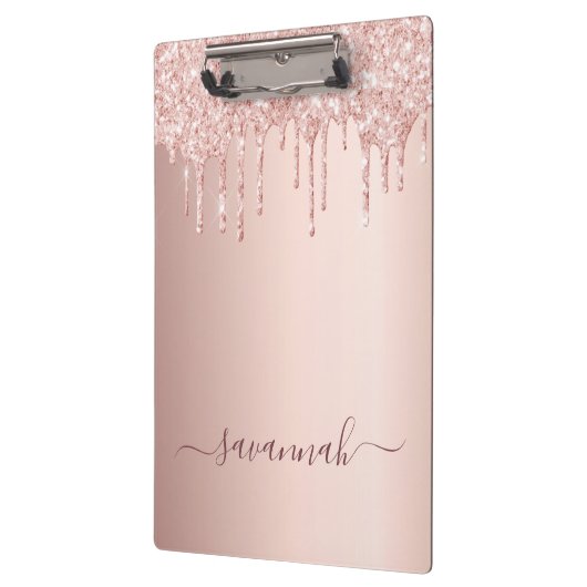 Roos gouden zwarte glitter druppelt script klembord (Links)