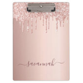 Roos gouden zwarte glitter druppelt script klembord (Voorkant)