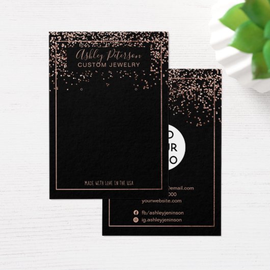 Roos gouden zwarte logo sieraarster visitekaartje (Bureau)