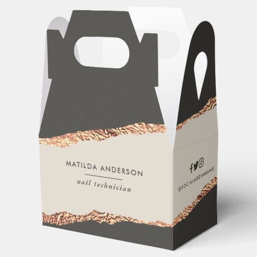 Roos gouden zwarte moderne begroting bedankdoosjes (Geopend)