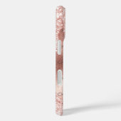 Roos gouden zwarte monogram initiaal Case-Mate iPhone case (Achterkant / Rechts)