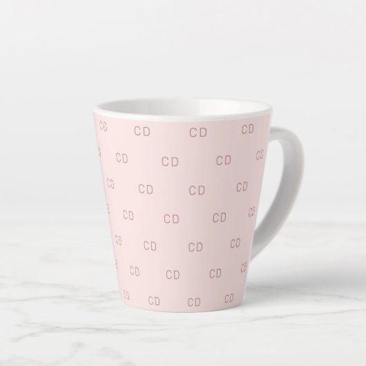 Roos gouden zwarte monogram initiaal patroon latte mok (Rechterhoek)