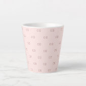 Roos gouden zwarte monogram initiaal patroon latte mok (Voorkant)