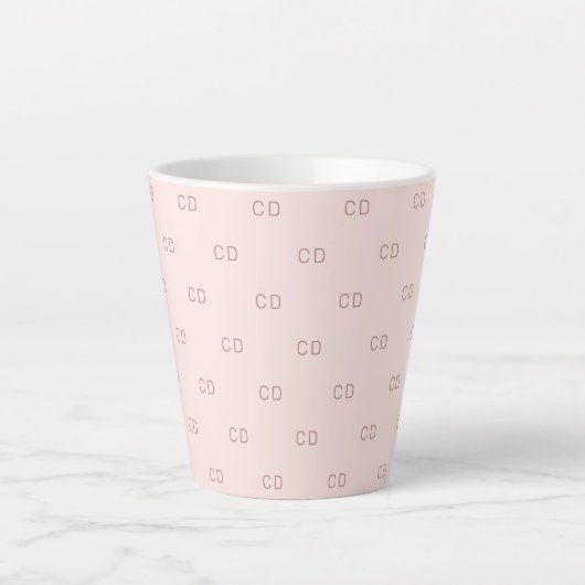 Roos gouden zwarte monogram initiaal patroon latte mok (Voorkant)
