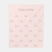 Roos gouden zwarte monogram initiaal patroonnaam fleece deken (Voorkant)