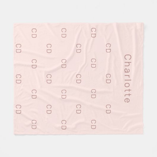 Roos gouden zwarte monogram initiaal patroonnaam fleece deken (Voorkant (Horizontaal))