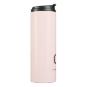 Roos gouden zwarte monogram naam minimalistisch thermosbeker (Gedraaid links)