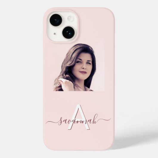 Roos gouden zwarte roze fotomonogram Case-Mate iPhone case (Achterkant)