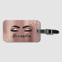 Roos gouden zwarte roze monogram Glitter Eyelashes