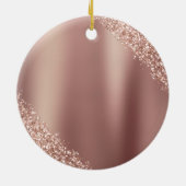 Roos gouden zwarte roze monogram Glitter Eyelashes Keramisch Ornament (Achterkant)