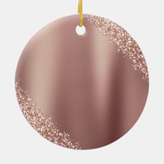 Roos gouden zwarte roze monogram Glitter Eyelashes Keramisch Ornament (Achterkant)