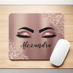 Roos gouden zwarte roze monogram Glitter Eyelashes Muismat<br><div class="desc">Roos Gold - Blush Pink Faux Folie Metallic Sparkle Glitter Brushed Metal Monogram Name and Initiaal Eyelashes (Lashes), Eyelash Extensions and Eyes Computer Mousepad (muispad). Het ontwerp maakt het perfecte mooie cadeau van 16 jaar, bruiloft, vrijgezellenfeest, verjaardag, baby shower of vrijgezellenfeest voor iemand die op zoek is naar een trendy...</div>