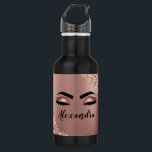 Roos gouden zwarte roze monogram Glitter Eyelashes Waterfles<br><div class="desc">Roos Gold - Blush Pink Faux Folie Metallic Sparkle Glitter Brushed Metal Monogram Naam en Initiaal Wimpers (Wimpers), Wimper Extensions en Ogen Waterfles. Dit maakt de perfecte lieve 16 jarige, bruiloft, vrijgezellenfeest, jubileum, baby shower of vrijgezellenfeest cadeau voor iemand die haar kamer in trendy koele stijl.</div>